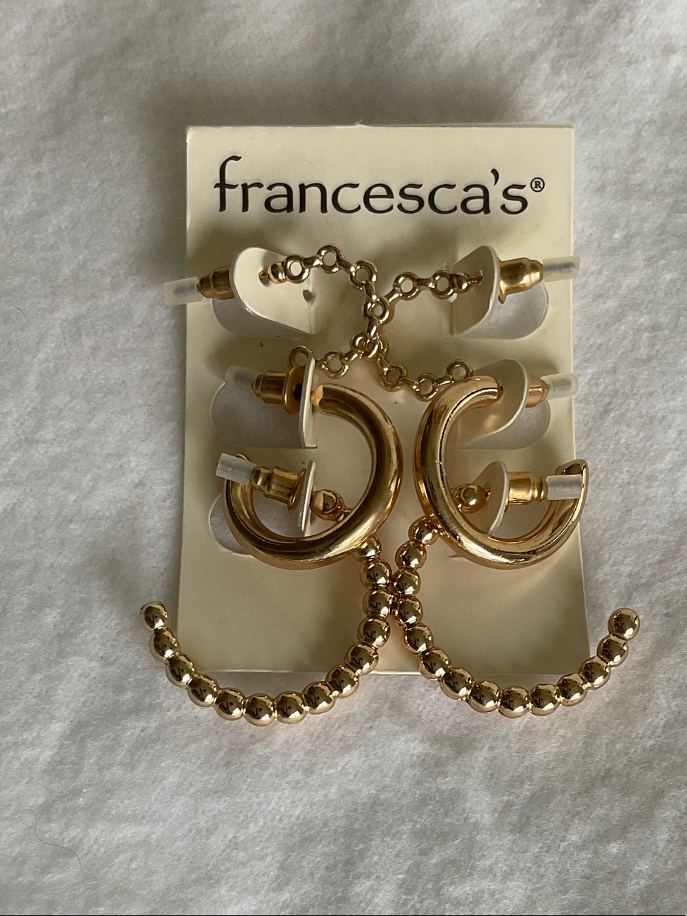 Francesca's Collections Shiny Gold Hoop Earring Set